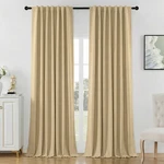 Joydeco Beige Blackout Curtains 90 Inches Long - 2 Panel Set New. Price: $81.94.