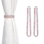 Pedobo Magnetic Curtain Tiebacks, Faceted Disco Crystal Glass Beaded Purple New. Price: $14.16.