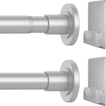 Matte Silver Shower Curtain Rod 1" Diameter Stainless Adjustable 32 To 92 Inches Open. Price: $19.00.