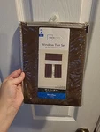 New Main Stays Window Tier Set 58"X36" Curtain Brown Microfiber. Price: $10.00.