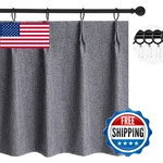 WDFOUR24X36 Pinch Pleated Blackout Cafe Curtains - Pack Of 2, 100% Light New. Price: $48.03.