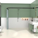 Black Shower Curtain Rod Shaped, Curved 28-39 X 43-67 Inch, Adju... New. Price: $65.92.