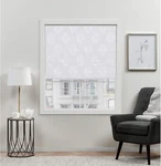 Exclusive Home Marseilles Damask 100% Blackout Roman Shade 27"X64" White New. Price: $41.19.