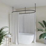 Naiture Stainless Steel Oval Shower Curtain Rod With Ceiling Support New. Price: $399.99.