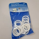 Vintage Newell White Plastic Sew-on Curtain Drapery Cafe Rings 13/16". Price: $10.00.