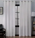 Exclusive Home Loha Linen Curtain Panel Pair 54" 108" Grommet Top Winter White New. Price: $19.99.