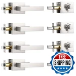 Knobwell 4 Pack Heavy Duty Brushed Nickel Exterior Door Lockset Passage Lever New. Price: $164.35.