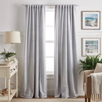 Martha Stewart 84"X50" 2PK Ticking Striped Back Tab Black Lined Curtain New. Price: $19.99.