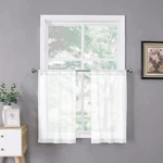 Sheer Tier Linen Textured Half Kitchen Curtains Light Filtering Ro New. Price: $14.11.