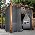 Outdoor Sheer Curtains Waterproof Patio Grommet Drapes Pergola Porch 2 Panel Set New. Price: $43.22.