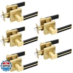Ehomeware 5 Pack Gold Interior Door Handles Brass Levers Black Leather New. Price: $224.98.