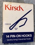 Vtg Nos Kirsch 1060-B 14 Pin-on Hooks Extra Long Traverse New. Price: $7.97.