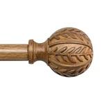 Qdwis Boho Wood Curtain Rods For Windows 36'' - 150''(1 Pack), Natural New. Price: $64.90.