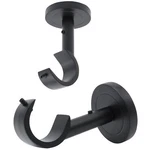 Ceiling Curtain Rod Brackets Heavy Duty For 1 Inch Black 2 Pieces Set New. Price: $34.55.