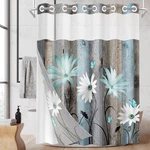 Nesphy No Hook Farmhouse Shower Curtain W/ Snap-in Liner Set, 71"X86" New. Price: $50.47.