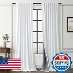 Guken White Linen 100% Blackout Curtains 102 Inches Long For Bedroom Back Tab Ho New. Price: $61.00.