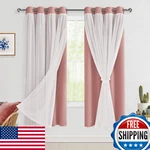 Hiasan Blackout Curtains With Sheer Overlay Thermal Insulated Privacy New. Price: $95.33.