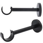 Curtain Rod Brackets For Wall Black 1 Inch Holders, Extended New. Price: $30.46.