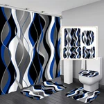 Nkzply 4 Pcs Blue Shower Curtain Black 70.8"W X 70.8"L (pack Of 1), New. Price: $29.63.