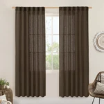Sheer Linen Curtains 52 X 80 Light Filtering Panels Dark Brown Lamit Inch New. Price: $59.99.