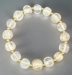 Vintage Beads Rock Crystal Bracelet Melon Central Asia Handmade. Price: $200.00.