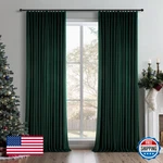 Drapenova 102" Green Velvet Curtains Thermal Insulated Pinch Pleat Panels New. Price: $108.78.