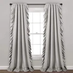 Reyna Ruffle Window Curtain Set Light Gray 54 X 95 Pack Of 2 Elegant Decor New. Price: $85.49.