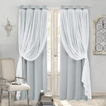 Blackout Curtains With Sheer - Linen Drapes Grommet Window Treatme... New. Price: $55.77.