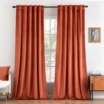 Miulee Velvet Curtains 84 Inches 2 Panels - Luxury Burnt Orange Blackout New. Price: $65.99.
