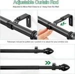 Llpjs Curtain Rods For Windows 16 To 48 Inches, Max Adjustable-black New. Price: $16.98.