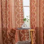 Lino Rosa 72 Inch Sheer Boho Curtains Living Room Floral Pattern Linen Tassel Ba New. Price: $56.77.
