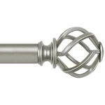 36-72" Antique Silver Curtain Rod 1 Inch Single Window Twisted Cage Finials New. Price: $43.18.