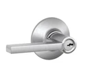 Schlage Latitude Door Lever Keyed Entry Lock, F51A Open. Price: $24.99.