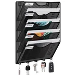 Easypag 5 Pocket Mesh Wall File Organizer With Key Tier, Black Hooks New. Price: $34.36.