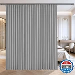 Grichril Floor To Ceiling Curtains For Wall Mount Track - Blackout New. Price: $83.11.