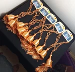 Lot Of 5 American Crafts Braided Curtain Tie Backs Style #2009 Rust Peach TAN/91 Open. Price: $11.25.