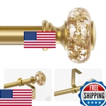 Gold Curtain Rod 32-72" 1" Adjustable Acrylic Drapery Heavy Duty New. Price: $48.03.