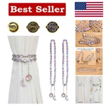 Pedobo Magnetic Curtain Tiebacks, 2 Pack Crystal Beaded Sun & Moon Purple New. Price: $18.94.