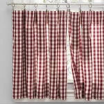 Ricardo Checkmate Kitchen Curtains Tier Pair 70X36 Burgundy Plaid Rod Pocket New. Price: $17.99.
