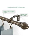 Llpjs Curtain Rods For Windows 16 To 76 Inches, Brown-modern Finish Open. Price: $14.79.