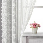 Kotile Ivory Lace Curtains 54 Inch Length 2 Panels Set, Rustic Vine Floral New. Price: $38.95.