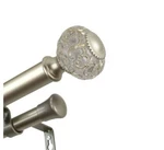 Emoh 1 Inch Dia 48-84" Double Adjustable Lavish Curtain Rod And Finials Gold New. Price: $59.99.