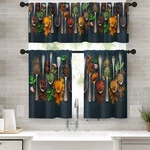 Tayney Kitchen Window Curtains Valance And Tier Set 36 Inch, Spices Herbs... New. Price: $21.61.