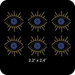 Sheet Of 6 Evil Eye Lucky Hamsa Rhinestone Transfer Hotfix Bling Iron New. Price: $10.49.