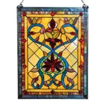 River Of Goods Fiery Hearts/flowers Window Panel Stained Glass 28 In. Chain New. Price: $114.48.