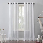 Erica Crushed Sheer Voile Grommet Curtain Panel 84.00" X 51.00" New. Price: $21.74.