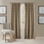 Elrene Antonia Blackout Damask Curtain Panel Rod Pocket Taupe 84X52IN - 1 New. Price: $13.50.