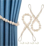 Hion 2 Pcs Boho Curtain Tiebacks,wood Beads 19.69"L X 0.79" New. Price: $8.00.