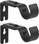 Heavy Duty Adjustable Curtain Brackets Holders - 1 Inch Rod, Black Color, (s New. Price: $13.99.