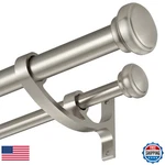 Kemmie Modern Double Curtain Rods Matte Nickel 72-144 Inch Length New. Price: $81.65.